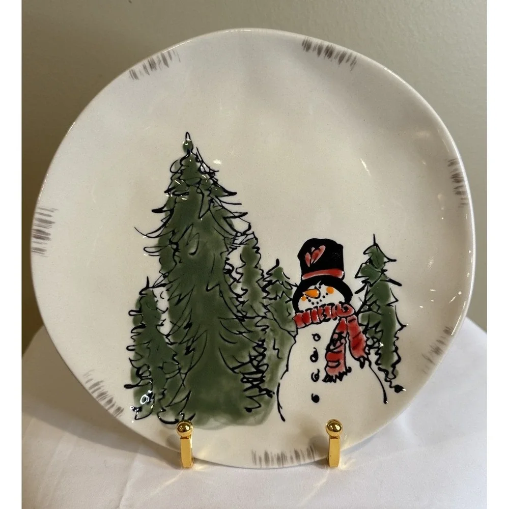 4‎ Eli + Ana Wonderland Whimsy Christmas Holiday Ceramic Salad Plates